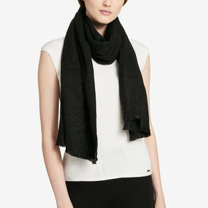 Calvin Klein Lurex Twill Evening Wrap Black